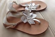 Porronet White All Leather Sandals Size 37