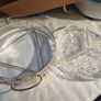 Vintage 70s Crystal divided dish 3 sections-Daisy and Button Pattern - in Silver Plated Stand. Image 5