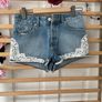 shorts miss selfridge size 10 denim shorts with lace detail button opening Image 8
