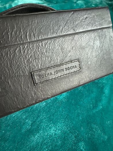 John Rocha dark brown leather jewellery box