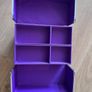 Vanity Box Cosmetics Case Makeup Organiser Box Beauty Cosmetic Make Up Storage Case 4 Trays Lockable with Keys, Purple Image 3