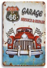 Route 66 Garage : Metal Sign
