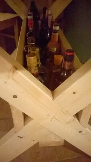 Pear shape corner table hand made home made
