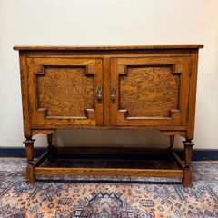 Compact Antique Oak Two Door Sideboard