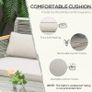 4 Piece Patio Wicker Sofa Set, Outdoor PE Rattan Conservatory Furniture with Cushions, Pillows, and Tempered Glass Table for Backyard, Garden, Grey Image 5