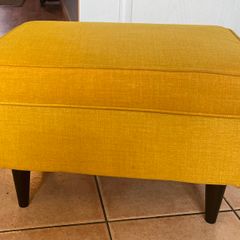 Ikea Strandmon footstool mustard yellow