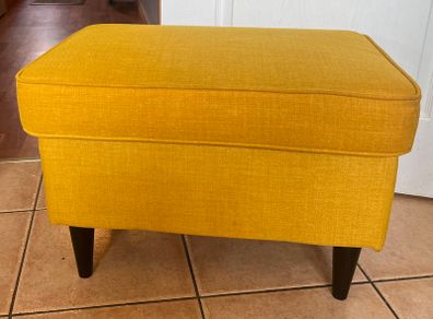 Ikea Strandmon footstool mustard yellow