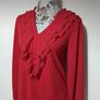 Red Ruffle Gallery Top, New With Tags Image 4