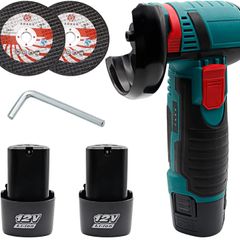 _Mini Angle Grinder, Mini Cutter Machine, 12 V Mini Brushless Wireless Grinder Tool, Portable Polishing Machine, Power Tools with 2 Diamond Cutting Discs