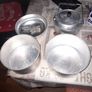 Trekker five piece Aluminum used Camping Cook Set by SunnGas in box, comprising 17cm saucepan, 18cm saucepan, 19cm frying pan, 16cm kettle (1.5L), and detachable grip handle. , Postage Available on all my Items or Collection in Rochfortbridge Westmeath Image 4