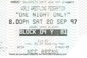 WWF One Night Only 1997 Ticket Stub - British Bulldog vs Shawn Michaels 0005