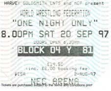 WWF One Night Only 1997 Ticket Stub - British Bulldog vs Shawn Michaels 0005
