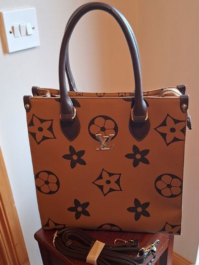 Tan & Brown Tote Bag