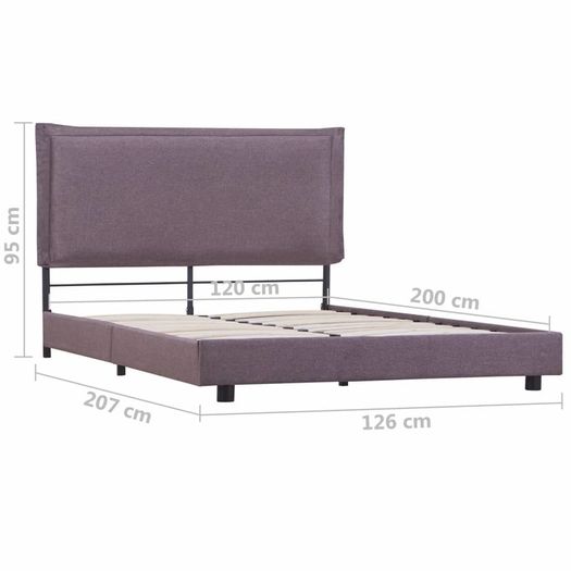 Bed Frame Taupe Fabric 120x190 cm