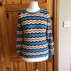Gallery Blue Multi Glitter Sparkle Jumper  M 12/14 includes postage