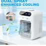 Portable Air Cooler, Personal Mini Air Conditioner, 3 in 1 Mini Evaporative Conditioner with Handle / 7 LED Light/Humidifier/Purifier/ 3 Speeds Desktop Cooling Fan for Home, Office and Bedroom Image 6