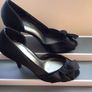 MARKS & Spencer Ladies black satin high heel party shoes size 7 Image 3