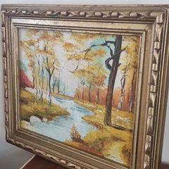 Original oil painting on board midcentury