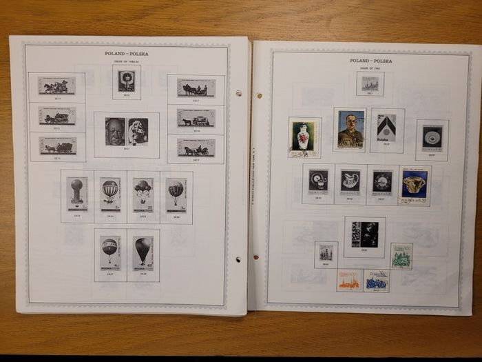 Poland 1946 -1983  Minkus Stamp album pages partially filled
