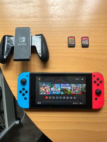 nintendo switch with Mario kart and Minecraft