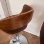 KARE Design Monaco Bar Stools, Pair, Walnut & Chrome, Adjustable Image 7