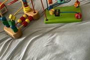 Two wooden bead maze activity toys