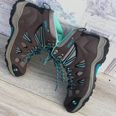 Gelert ladies horizon mid way hiking/walking boots brown/green UK6 size