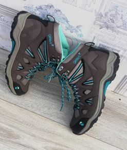 Gelert ladies horizon mid way hiking/walking boots brown/green UK6 size