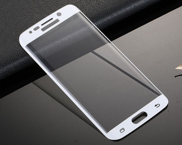 Full Curved 3D Tempered Glass Protector For Samsung Galaxy S6 EDGE PLUS- White