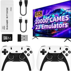 Retro Gaming Console Video Game Console 2 Game Controllers, 64GB Built-in Memory Card 30,000+ Games, 1080P/720P HD Screen-green