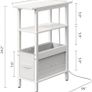 Side Table with Charging Station, 3 Tier Small End Table for Small Spaces, Slim Side Shelf with Storage, for Living Room Image 2