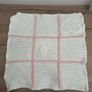 Hand made crochet Pink & White baby blanket Image 7