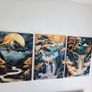 3 framed printed canvas 35x55cm each Image 4