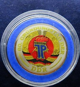 East Germany 1969 5 mark coin | gilt in Gold & colour limited edition