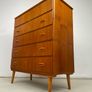 Mid Century Scandi Teak Tallboy Chest of Drawers Image 7