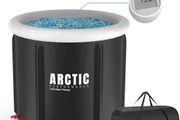Ice Bath Tub for Recovery 400L XL Portable Cold Water Therapy Tub for Athletes  5-Layer Insulated Cold Plunge Pool with Thermo-Tech Thermometer &amp; Bag Outdoor Black