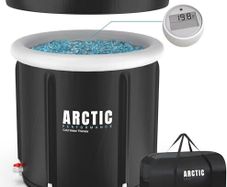 Ice Bath Tub for Recovery 400L XL Portable Cold Water Therapy Tub for Athletes  5-Layer Insulated Cold Plunge Pool with Thermo-Tech Thermometer & Bag Outdoor Black