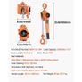 Manual Lever Chain Hoist, 1-1/2T 1500KG Capacity Heavy Duty Come Along, 3M Lift G80 Alloy Steel Chain With Dual Pawl Mechanical Brake, Image 4