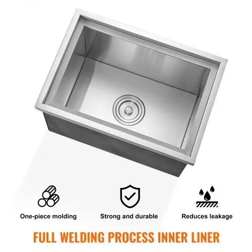 Drop in Ice Chest, 51 cm L x 36 cm W x 30.5 cm H Stainless Steel Ice Cooler, Commercial Ice Bin with Cover, 37.9 L Outdoor Kitchen Ice Bar