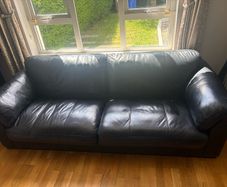 Black Leather Sofas x 2