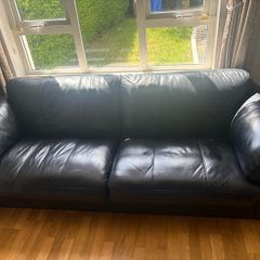 Black Leather Sofas x 2