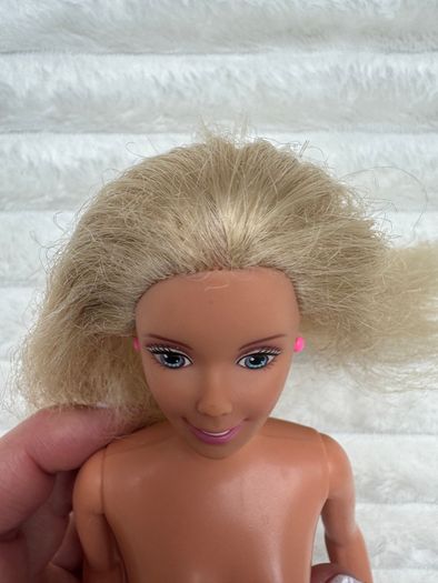 Vintage Body 1966 Mattel Barbie Blonde Hair Pink Earrings Ring Used Damaged Neck Dirty Please see pictures