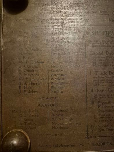 British 1863-1913 Co-Operative Wholesale Society CWS Jubilee Litho Chest Tin
