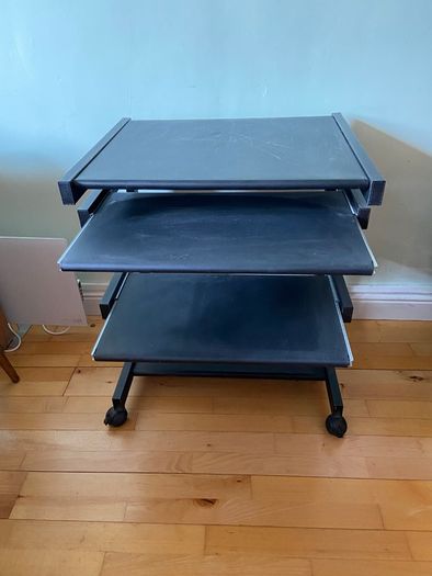 Neat black metal desk