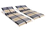 Slatted Bed Bases 2 pcs with 42 Slats 7 Zones 70x200 cm