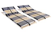 Slatted Bed Bases 2 pcs with 42 Slats 7 Zones 70x200 cm