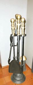 Fireplace tool set brass handles 40cm