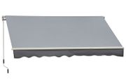 4 x 2.5m Manual Retractable Patio Awning Window Door Sun Shade - Grey