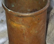 Old Copper Measure and Old lot of Brass Door or Drawer Knobs Selling altogether as 1 lot, Postage Available or Collection