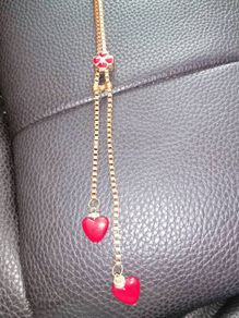 Nice red love heart long necklace